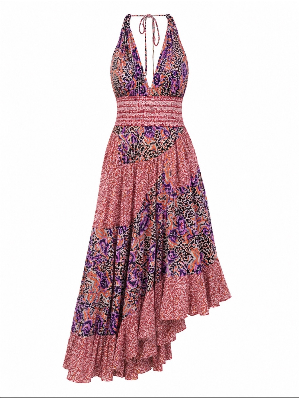 Free People Red and White Patterned Dress
